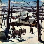 "Maple Sap Harvest at Dusk," Country Gentleman Cover, March 1, 1942-Paul Sample-Framed Giclee Print