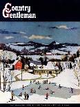 "Skating on Farm Pond," Country Gentleman Cover, January 1, 1950-Paul Sample-Giclee Print