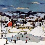"Skating on Farm Pond,"January 1, 1950-Paul Sample-Premier Image Canvas