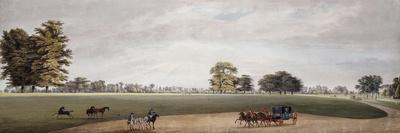 A Carriage in the Park at Luton Being Met by Riders and Frisking Foals-Paul Sandby-Giclee Print