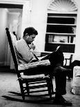 President John F. Kennedy Sitting in Rocking Chair in His White House Office-Paul Schutzer-Photographic Print