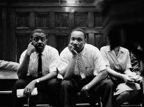 Rev. Ralph Abernathy and Rev. Martin Luther King Jr. Sitting Pensively Re Freedom Riders-Paul Schutzer-Premium Photographic Print