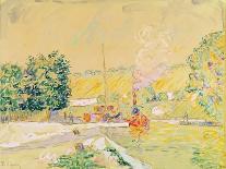 Bank of the Seine Near the Pont Des Arts with a View of the Louvre, Early 20th Century-Paul Signac-Framed Giclee Print