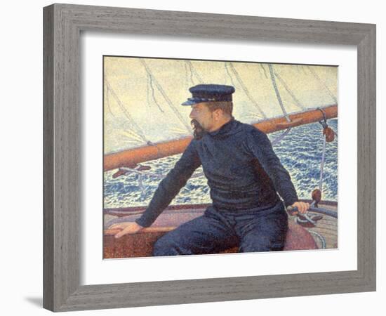Paul Signac on His Boat-Théo van Rysselberghe-Framed Giclee Print
