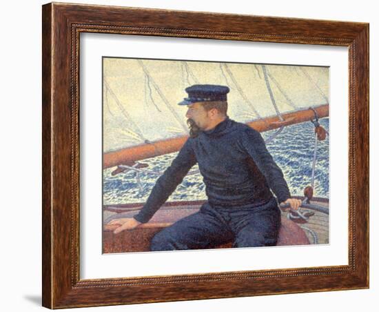 Paul Signac on His Boat-Théo van Rysselberghe-Framed Giclee Print