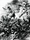 French Soldier Fights Off German Attack, Craonne-Paul Thiriat-Art Print
