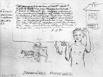 Handwritten Pages from "Romances Sans Paroles" with Crossed out Dedication to Arthur Rimbaud, 1873-Paul Verlaine-Framed Giclee Print