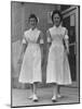 Paula and Susan Fox Sisters Who Are Student Nurses at Wesley Memorial Hospital-Stan Wayman-Mounted Photographic Print