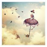 The Lady With The Bird Feeder Hat-Paula Belle Flores-Art Print