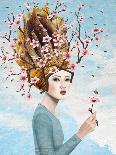 The Lady With The Bird Feeder Hat-Paula Belle Flores-Framed Art Print