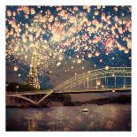 Love Wish Lanterns Over Paris-Paula Belle Flores-Art Print