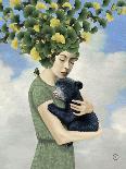 The Lady With The Bird Feeder Hat-Paula Belle Flores-Framed Art Print