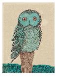 Owl In Blue Monotone-Paula Mills-Art Print