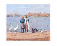 Feeding the Ducks-Paula Nightingale-Framed Art Print