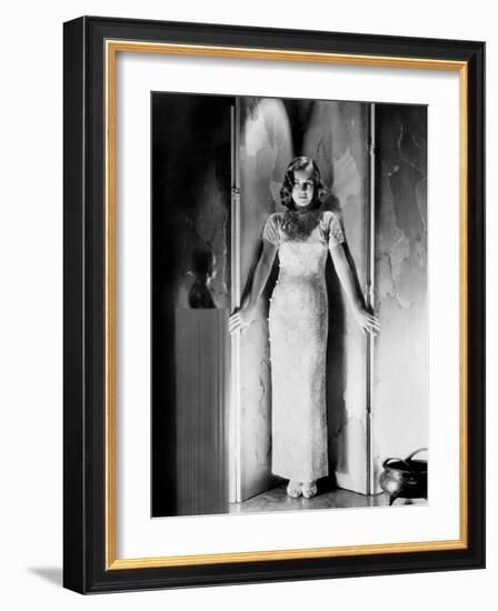 Paulette Goddard (born Marion Levy, 1911 - 1990), (b/w photo)-null-Framed Photo