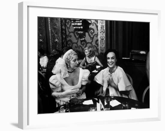 Paulette Goddard, Smiling, Sitting at after Opening Party for Bolshoi Ballet-Alfred Eisenstaedt-Framed Premium Photographic Print