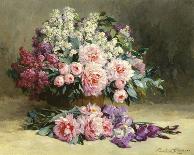 Lilac and Peonies with Irises-Pauline Caspers-Giclee Print