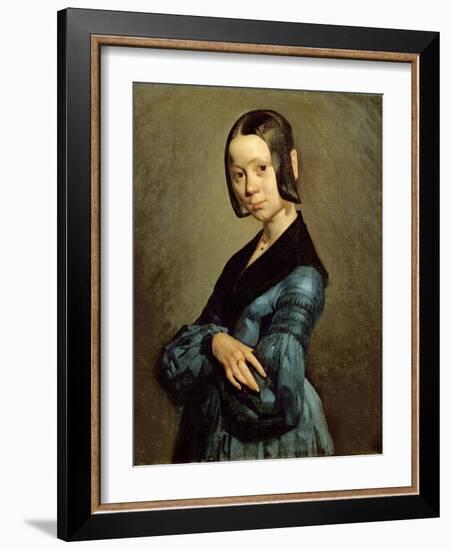 Pauline Ono (1821-44) in Blue, 1841-42-Jean-François Millet-Framed Giclee Print