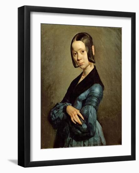 Pauline Ono (1821-44) in Blue, 1841-42-Jean-François Millet-Framed Giclee Print