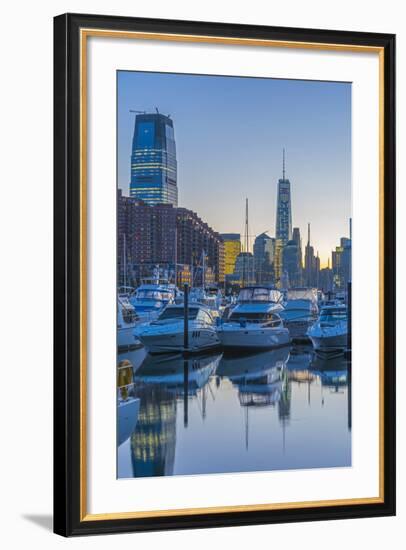 Paulus Hook, Morris Canal Basin, Liberty Landing Marina-Alan Copson-Framed Photographic Print