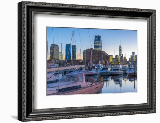 Paulus Hook, Morris Canal Basin, Liberty Landing Marina-Alan Copson-Framed Photographic Print