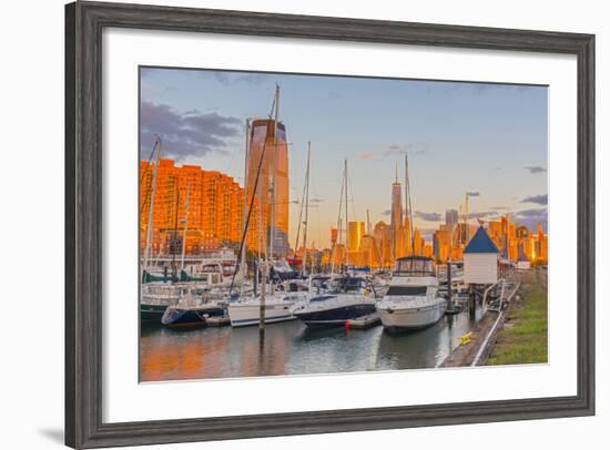 Paulus Hook, Morris Canal Basin, Liberty Landing Marina-Alan Copson-Framed Photographic Print