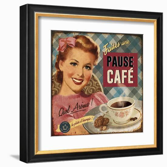 Pause café-Bruno Pozzo-Framed Art Print