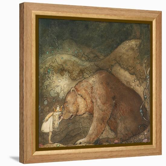 Pauvre Petit Ours ! - Poor Little Bear! - Oeuvre De John Bauer (1882-1918), 1912 - Watercolour and-John Bauer-Framed Premier Image Canvas