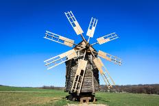 Wooden Windmill in Open-Air Museum Pirogovo, Ukraine-pavel klimenko-Mounted Photographic Print