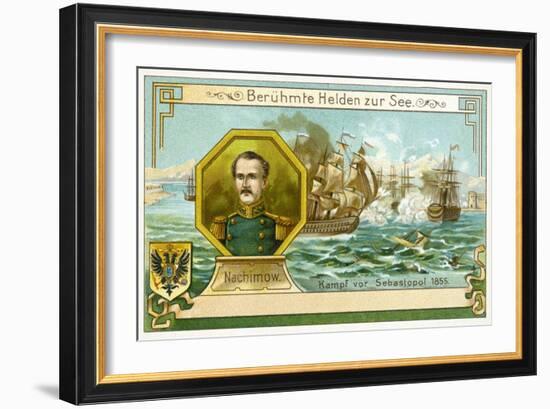 Pavel Nakhimov, Russian Admiral, and the Siege of Sevastopol, 1855-null-Framed Giclee Print