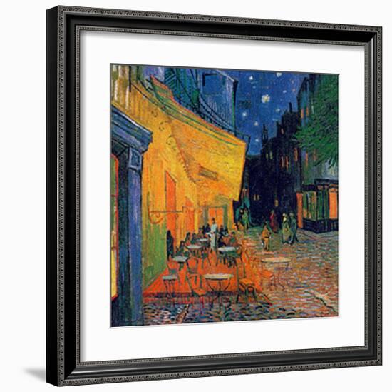 Pavement Cafe at Night-Vincent van Gogh-Framed Art Print