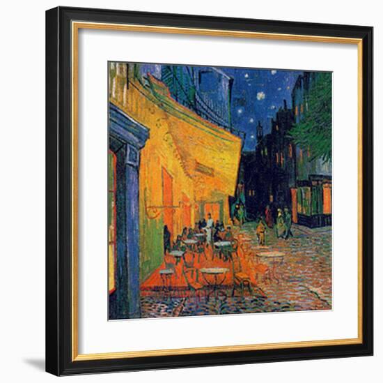 Pavement Cafe at Night-Vincent van Gogh-Framed Art Print