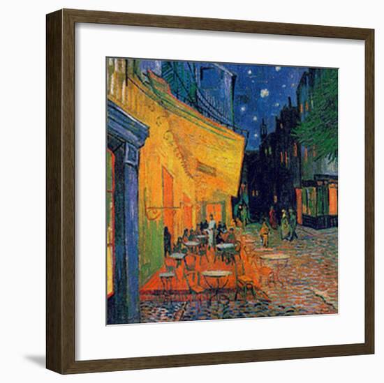 Pavement Cafe at Night-Vincent van Gogh-Framed Art Print