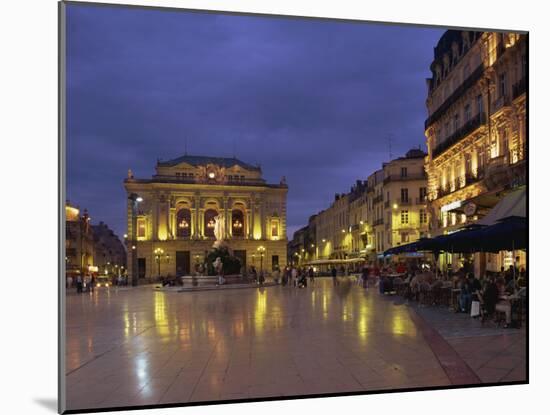 Pavement Cafes on the Place De La Comedie, Montpellier, Languedoc Roussillon, France-Miller John-Mounted Photographic Print