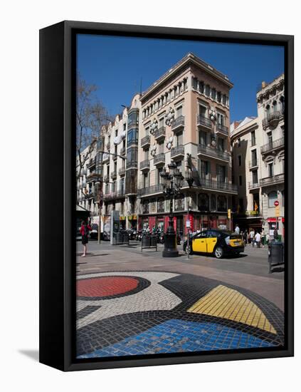 Pavement Mosaic by Joan Miro on Las Ramblas, Barcelona, Catalonia, Spain, Europe-Adina Tovy-Framed Premier Image Canvas