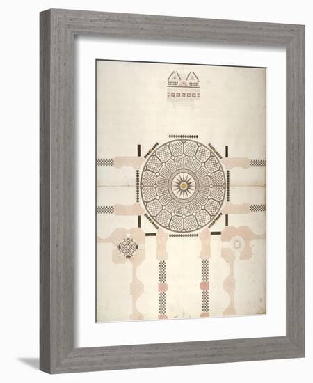 Pavement under the Cupola of St Paul's Cathedral, London, C1820-null-Framed Giclee Print