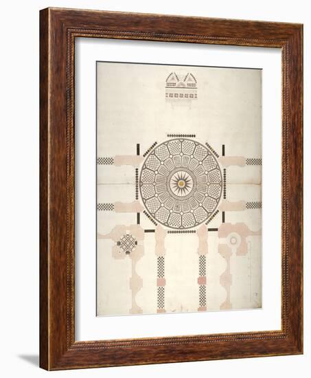 Pavement under the Cupola of St Paul's Cathedral, London, C1820-null-Framed Giclee Print