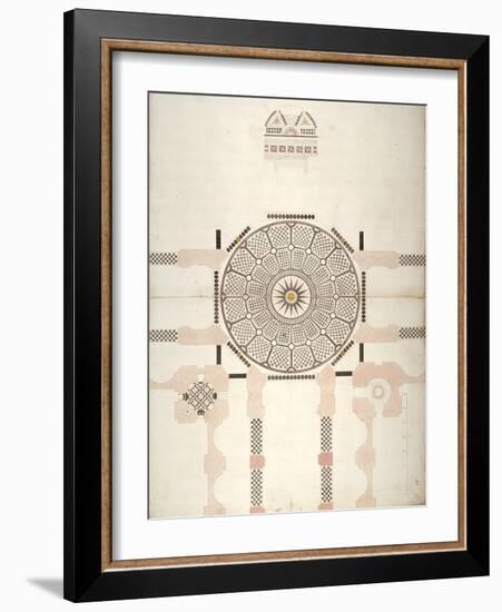 Pavement under the Cupola of St Paul's Cathedral, London, C1820-null-Framed Giclee Print