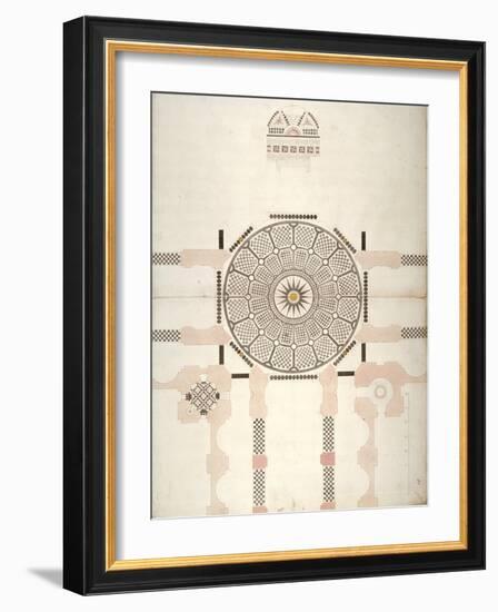 Pavement under the Cupola of St Paul's Cathedral, London, C1820-null-Framed Giclee Print