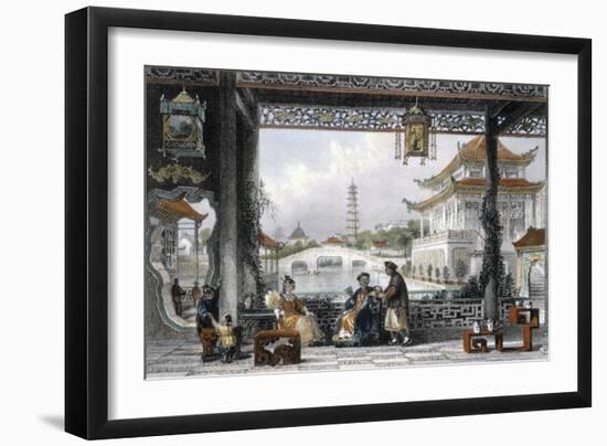 'Pavilion and Gardens of a Mandarin near Peking', China, 1843-Thomas Allom-Framed Giclee Print