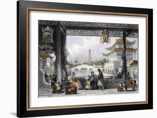 'Pavilion and Gardens of a Mandarin near Peking', China, 1843-Thomas Allom-Framed Giclee Print