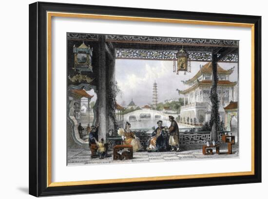 'Pavilion and Gardens of a Mandarin near Peking', China, 1843-Thomas Allom-Framed Giclee Print