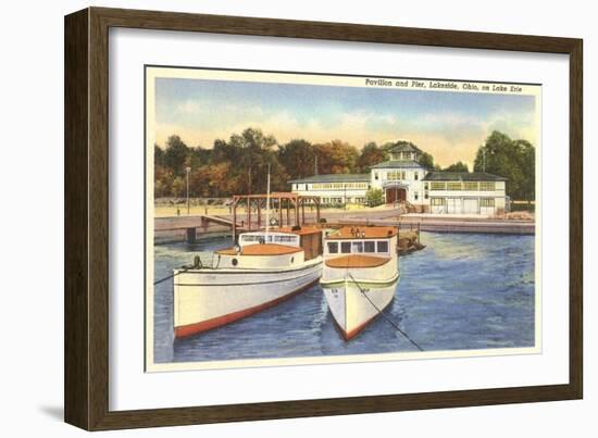 Pavilion and Pier, Lakeside, Ohio-null-Framed Art Print