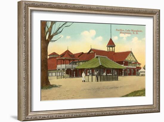 Pavilion, Lake Massabesic, Manchester, New Hampshire-null-Framed Art Print