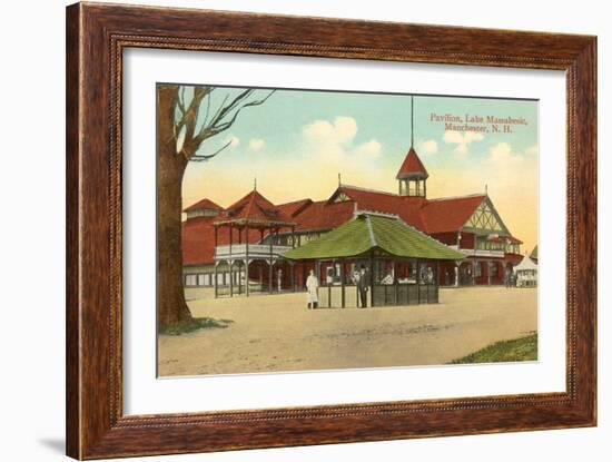 Pavilion, Lake Massabesic, Manchester, New Hampshire-null-Framed Art Print