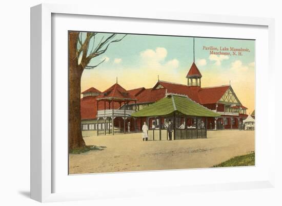 Pavilion, Lake Massabesic, Manchester, New Hampshire-null-Framed Art Print