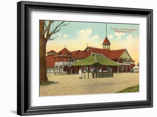 Pavilion, Lake Massabesic, Manchester, New Hampshire-null-Framed Art Print