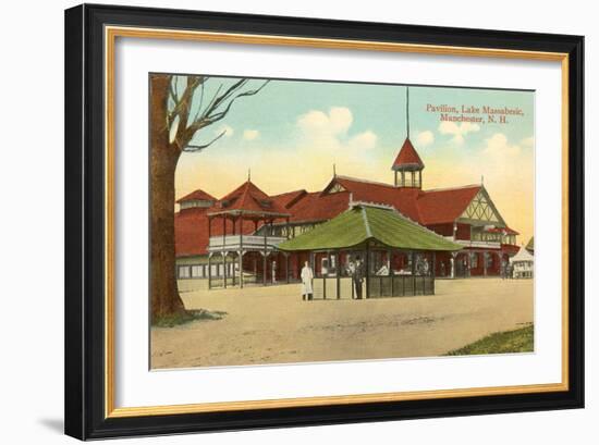 Pavilion, Lake Massabesic, Manchester, New Hampshire-null-Framed Art Print