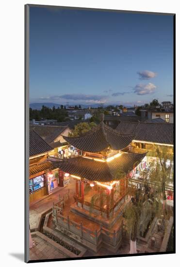 Pavilion near Wu Hua Gate at dusk, Dali, Yunnan, China, Asia-Ian Trower-Mounted Photographic Print