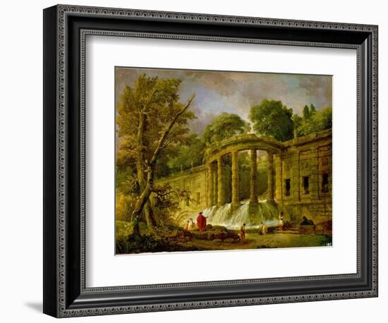 Pavilion with Cascade, 1760-Hubert Robert-Framed Giclee Print